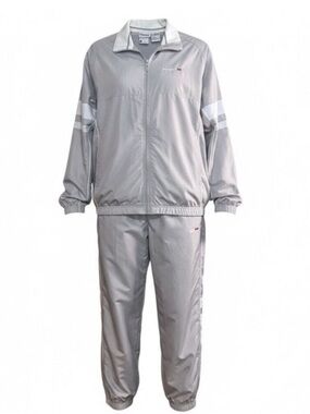 Vintage 2001 Reebok Tracksuit Teflon Full Zip Men’s Large Stone Gray and White
